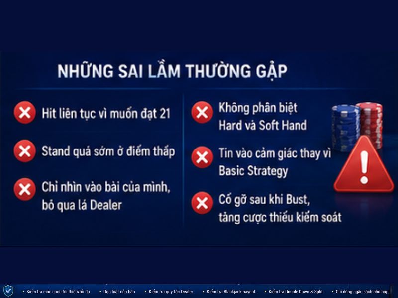 Những sai lầm khi sử dụng Hit và Stand